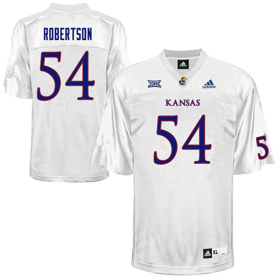 Men #54 Darin Robertson Kansas Jayhawks College Football Jerseys Sale-White